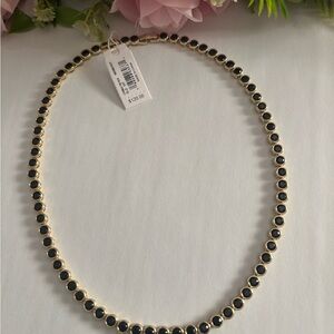 NWT Kendra Scott Carmen Tennis Necklace in Gold black